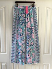 NWT Lilly Pulitzer Bal Harbour Palazzo Pants Blue Horizon Jungle Sunrise Small