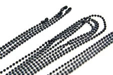 5 PCS BALL CHAIN NECKLACES 24" LENGTH BLACK EPOXY 2.4MM BEAD - FREE SHIPPING