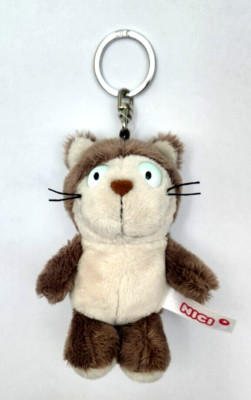 Nici 39018 Comic Cat Katze Lazy grau 10cm Bean Bags Schlüsselanhänger Plüschtier