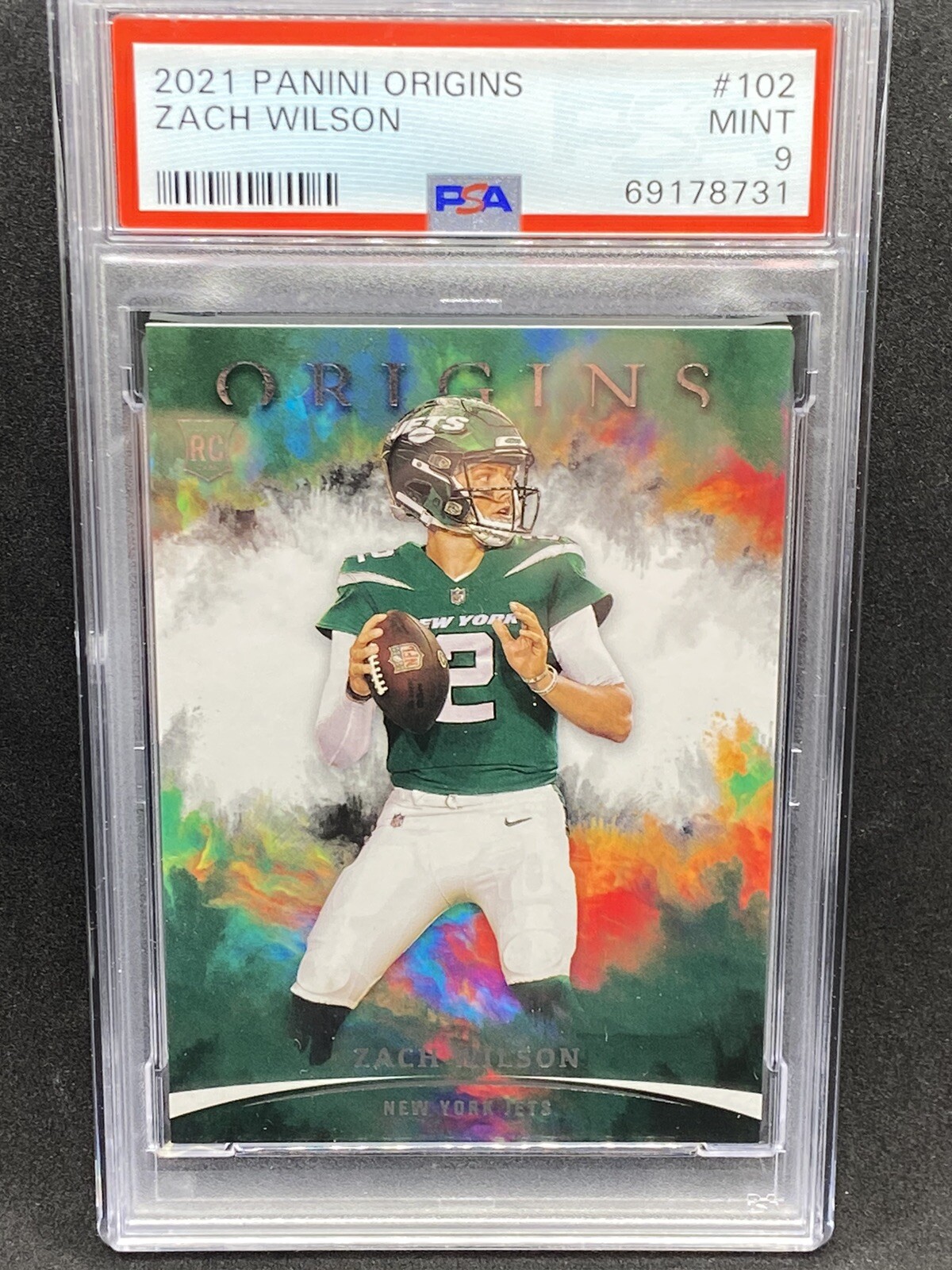 ZACH WILSON 2021 PANINI ORIGINS ROOKIE RC # 102 PSA 9