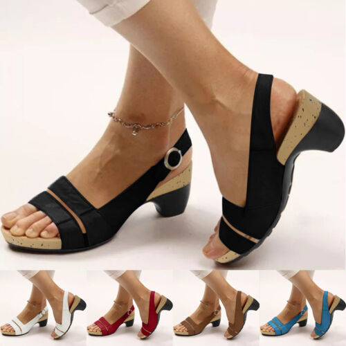 2023 Women Summer Fashion Open Toe Sandals Elegant Comfortable Dress Sandals NEW - Picture 1 of 17