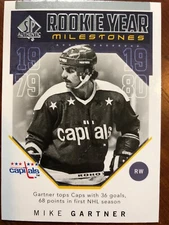 18-19 UD SP Authentic Rookie Year Milestones #RYM-MG Mike Gartner