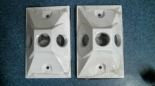 Thomas Betts Red Dot S203WHE Lampholder Cover w 3, 1/2" Holes White Lot o 2 fFS