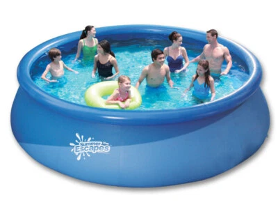 MARKENLOS Quick-Up-Pool rund blau 4,57 x 1,07 m Planschbecken Schwimmbecken Aufstellpool