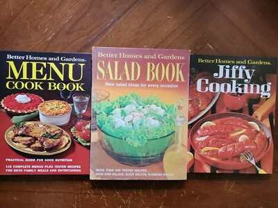 Trio of Better Homes & Gardens Cook Books - Salad Menu Jiffy Cooking