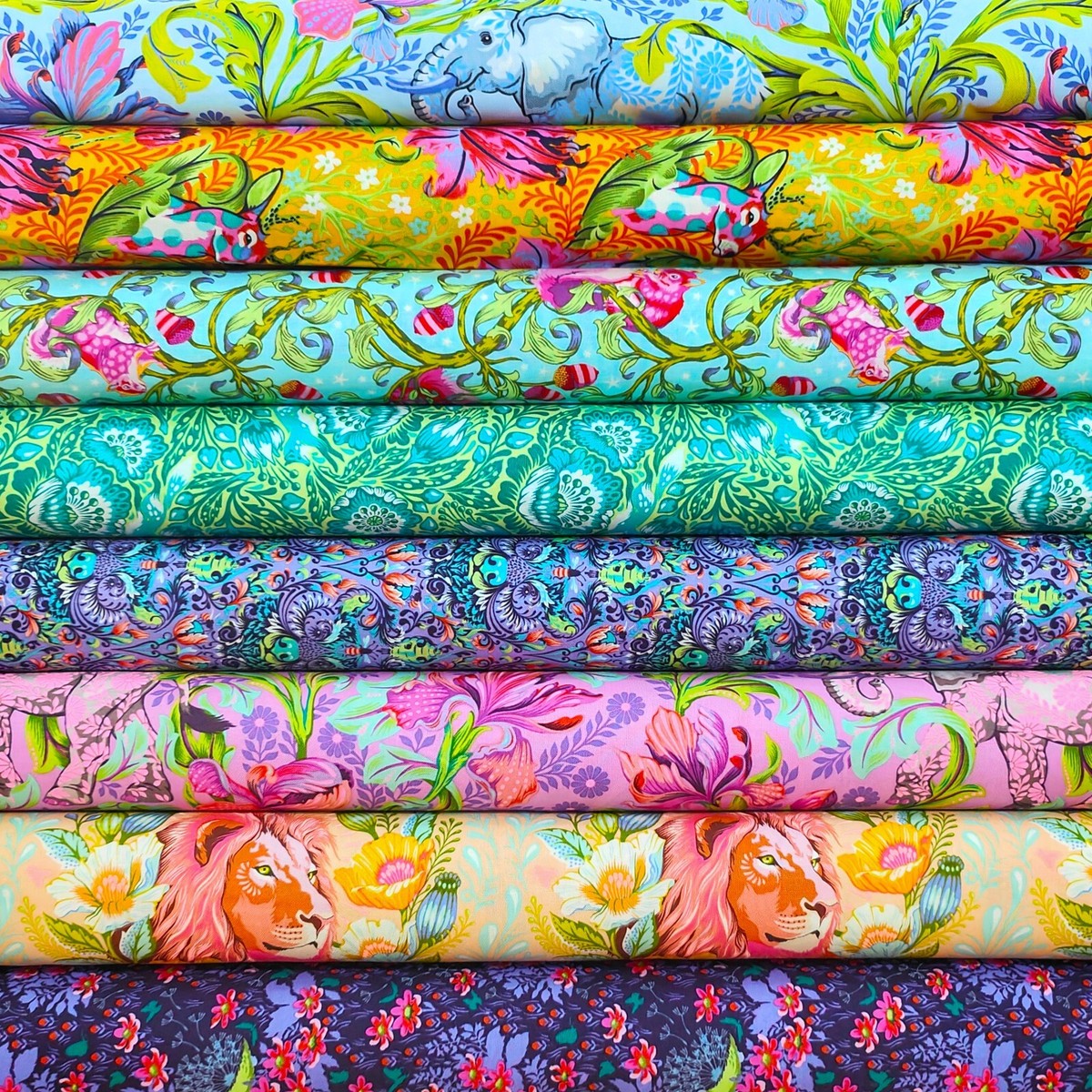 100% Cotton Fabric, 15+ Tula Pink Patterns, Animals - Zoo