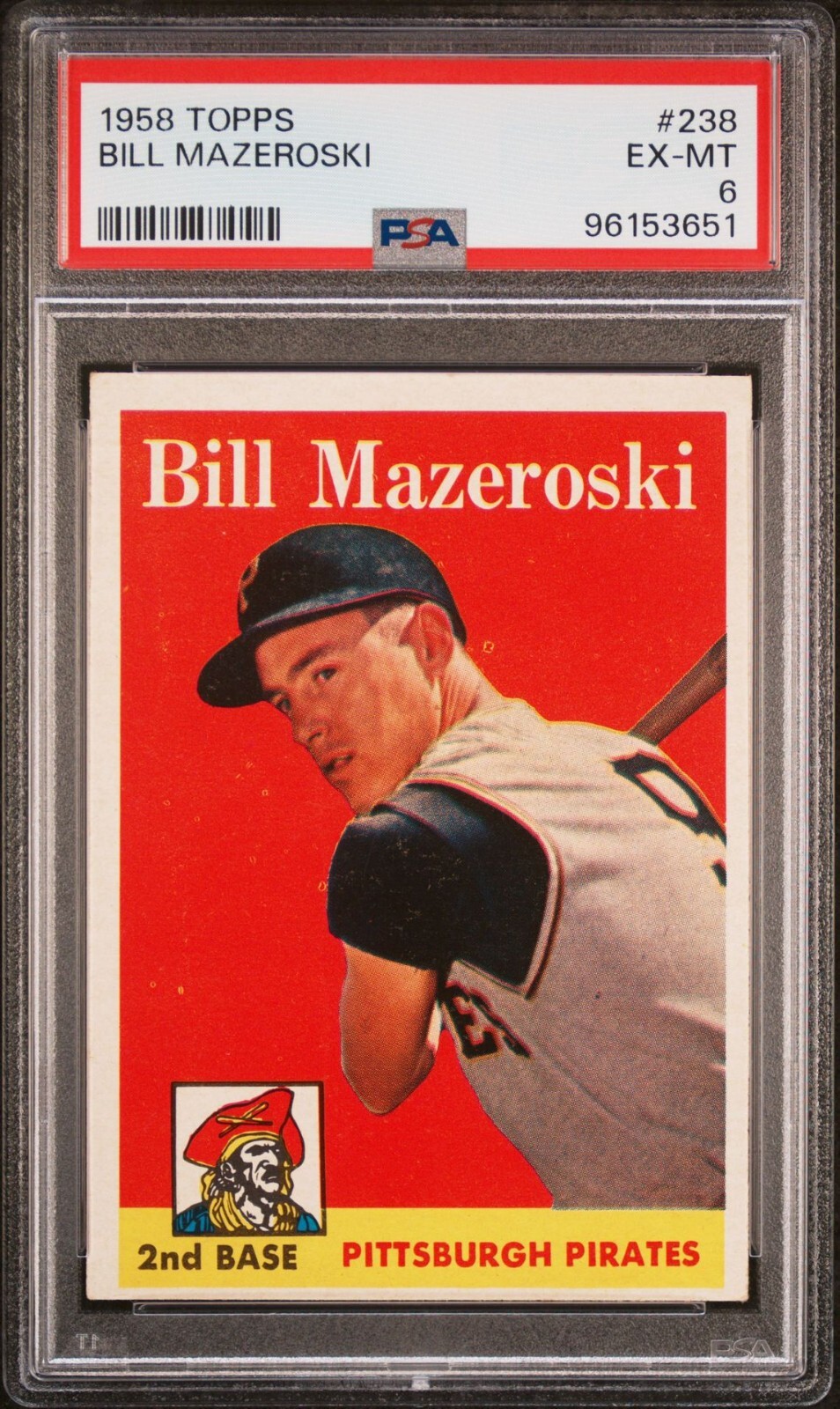 1958 Topps Baseball Bill Mazeroski #238 - PSA 6 - Pittsburgh Pirates