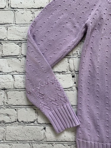 Quacker Factory Women’s Size M Lavander Sequin Farisile Chunky Knit Sweater - Picture 5 of 24