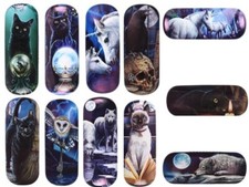 Lisa Parker Hard Glasses Case cleaning cloth Sunglasses reading Unicorn wolf MIX