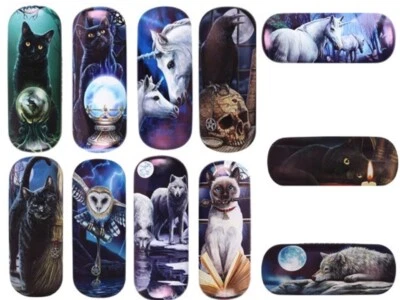 Lisa Parker Hard Glasses Case cleaning cloth Sunglasses reading Unicorn wolf MIX