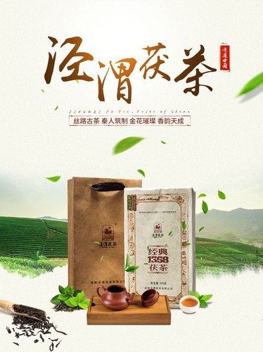 Shanxi Black Tea Fu Tea /weight Loss 900g 陕西砖茶黑茶 金花泾阳茯茶 经典1368 养胃/助消化/减肥/营养补充/降脂 - Picture 3 of 14