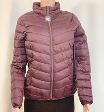Cherokee Puffer Jacket Womens Size Medium Burgundy Full Zip Coat- Nwt