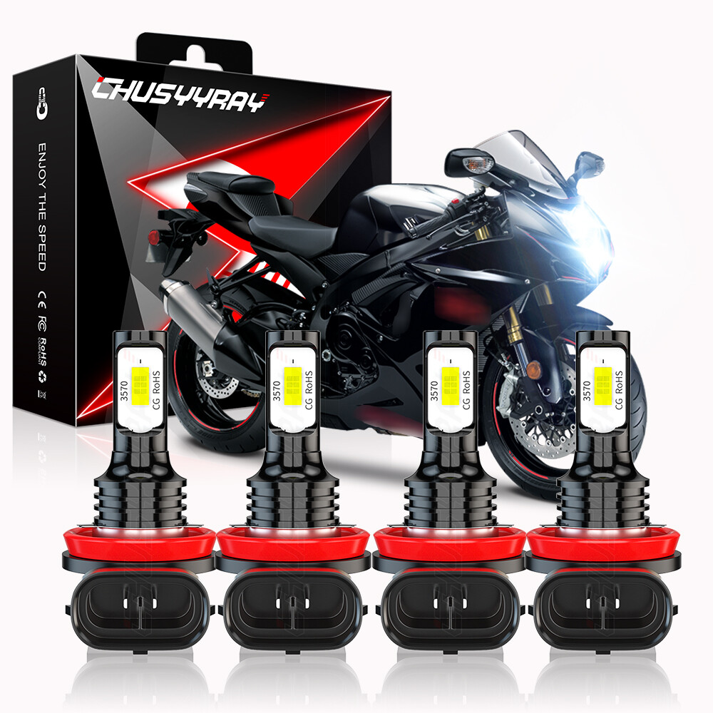 写真 For Kawasaki zx-14r zx14r 1400 LED Headlight 4 pieces 6000K LED