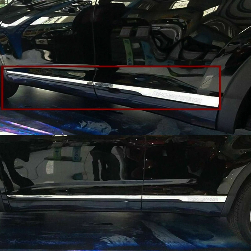 Отделка молдингов боковых дверей кузова из нержавеющей стали для Toyota Highlander 2014-2019 4 шт. - Изображение 3 из 4