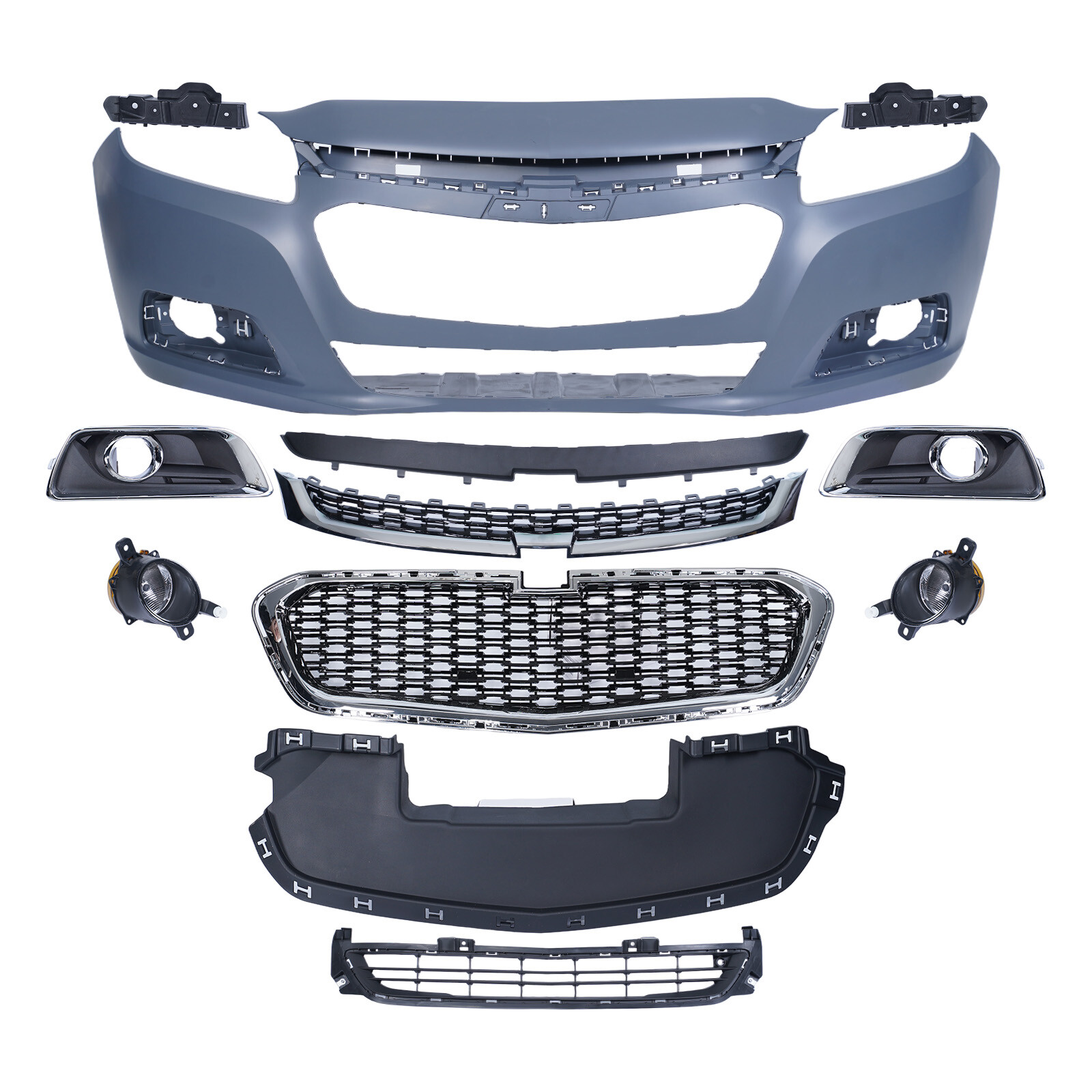 Front Bumper Cover Grille Assembly Kit For 2014-2015 Chevy Malibu/2016 Limited