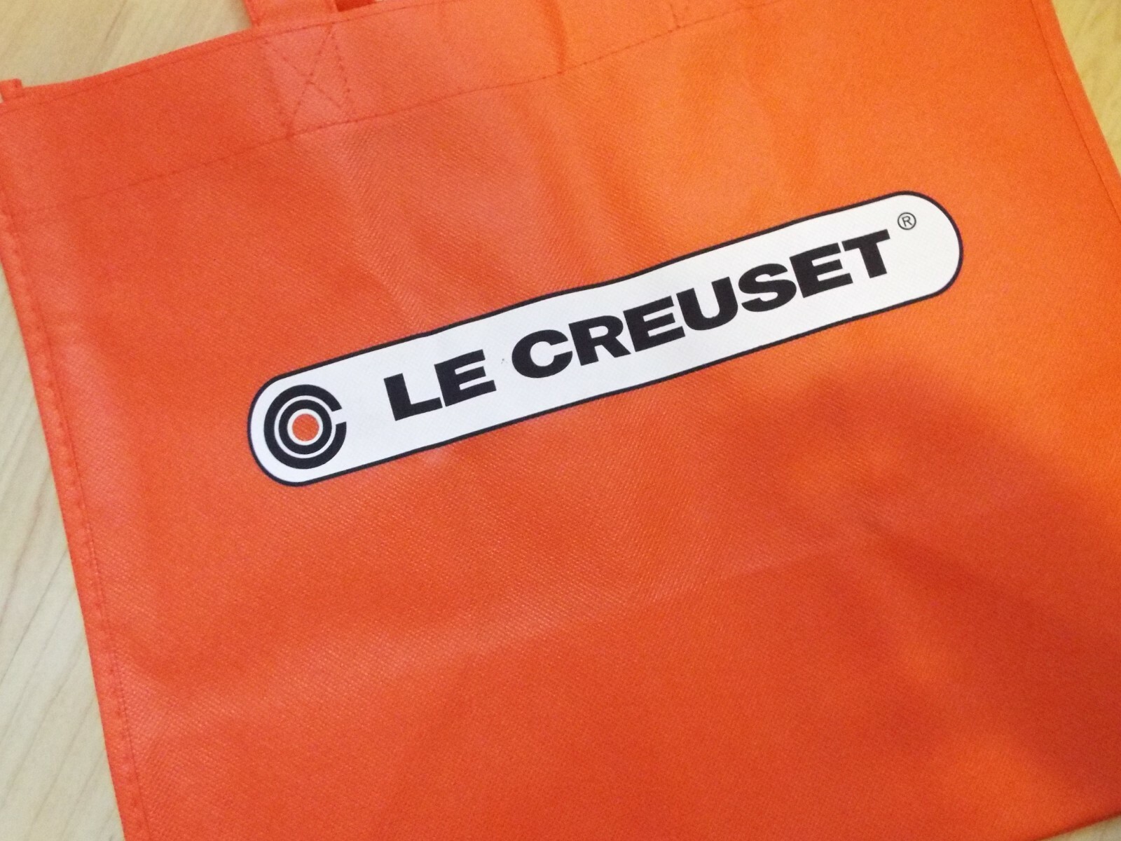 New Le Creuset Orange Shopping Bag Large Reusable Shopping Bag 15x13x9 inches image 2
