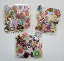 Custom 100 Japan Kawaii Sticker Flakes Lot Bundle Crux Kamio Qlia Sanrio Gaia
