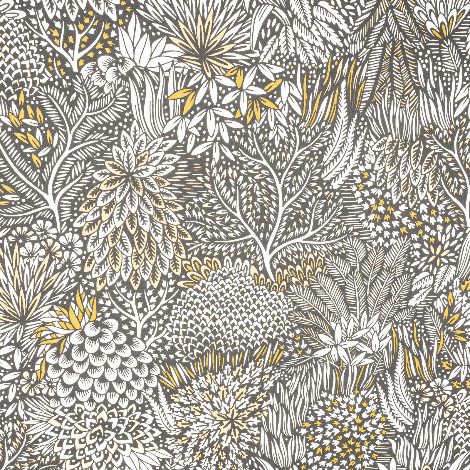 Black White Floral Wallpaper Tropical Jungle Textured Vinyl Paste Wall Feature