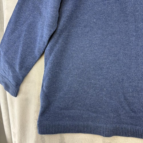 Maglione Eddie Bauer donna 2X blu lana di agnello girocollo pullover maglia casual plus - Foto 4 di 10