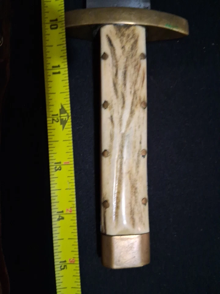 LG VINTAGE. CUCHILLO BOWIE DE HOJA FIJA EXCELENTE HECHO A MANO con ESPEINE DENTADO Y HUESO... Foto 3 de 4