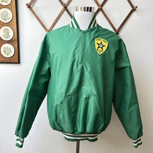 Giacca a vento vintage Soccer Coach McLean VA Strike Force anni 90 made in USA XL