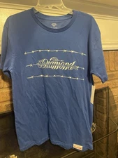 Diamond Supply Co Diamond Giant Script Barb Wire T-Shirt Size Small Royal Blue