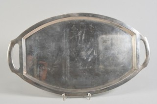 C68W23 Art Deco Silber Tablett Dianakopf Punze