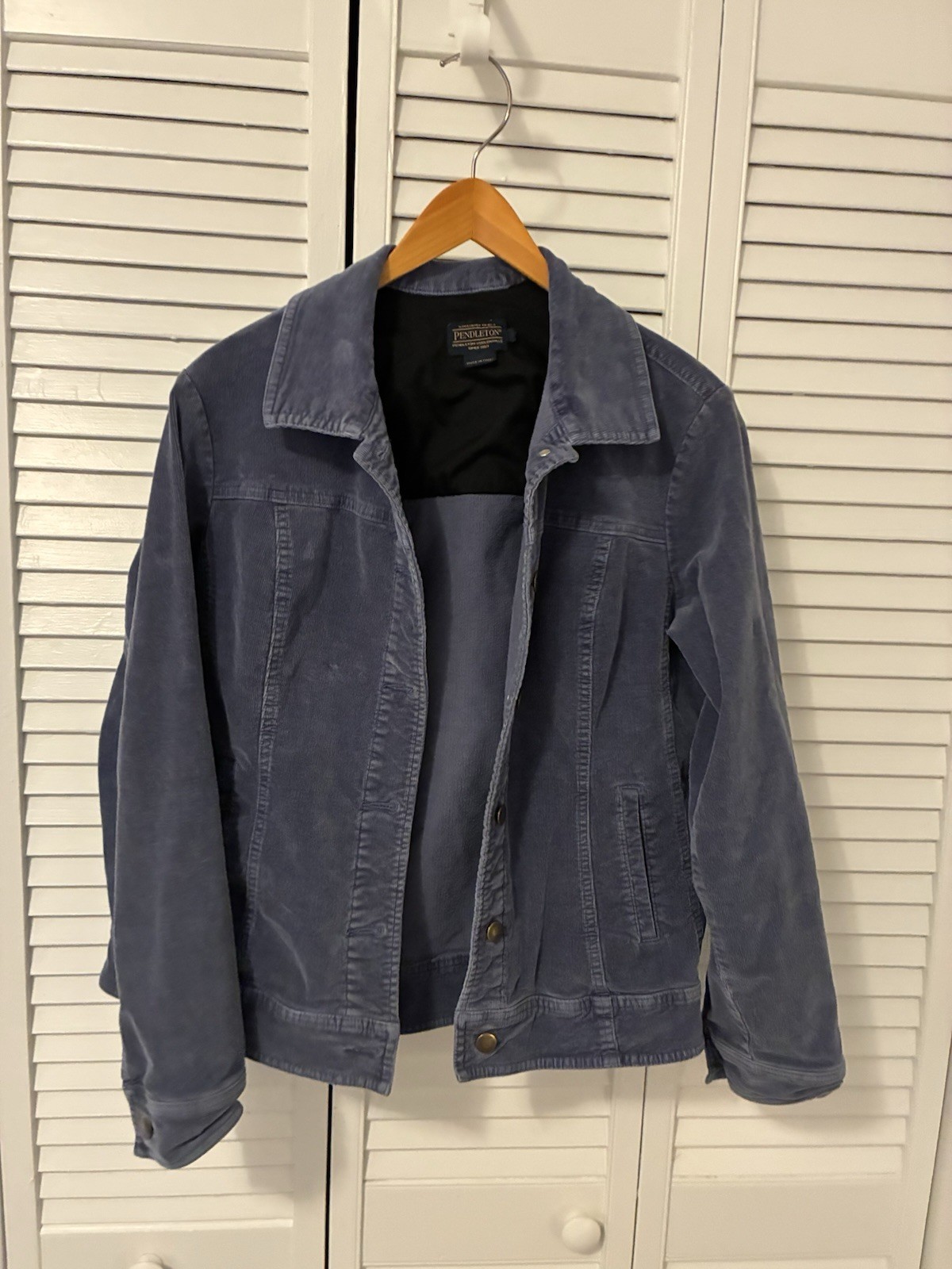 Pendleton Y2k Blue Corduroy Button Down Lightweight Jacket Women's Size XL