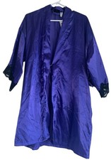 NWT Fredricks Of Hollywood Womens Satin Short Robe Sz M Purple NO Waist Tie