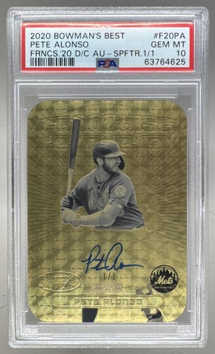 Pete Alonso 2020 Bowman's Best Superfractor Franchise Die Cuts Auto 1/1 PSA 10