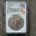 2021 American Silver Eagle NGC MS70 FDI Type 2 Michael Gaudioso Signed