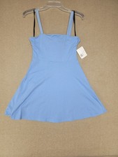 NWT~FOREVER 21~BLUE Mini Dress SMALL Open Back w/Tie Knit Stretch Clubwear