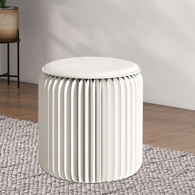 Weißer klappbarer Papierhocker - tragbarer runder Sitz, starkes Wabendesign