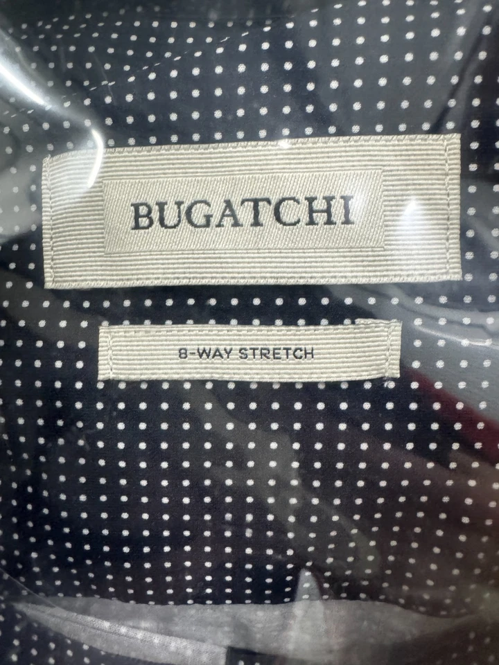 Bugatchi Performance Shirt Men’s L Geometric Classic Button Up - Image 3 of 4
