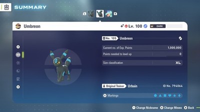Umbreon Shiny Alpha 6IVs Battle Ready - Legends ZA