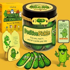 Positive Pickle Jar - 60 Daily Affirmation Cards For Jar,
