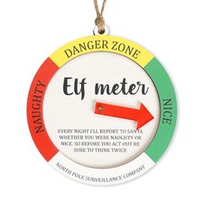 Funny Christmas Ornaments 2025, Elf Meter Ornament with Naughty or Nice Rotat...