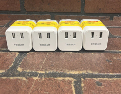 TESSAN US to India Plug Adapter 5-in-1 Mini Cube, 3 Power & 2 USB TS-CUBE02-IN