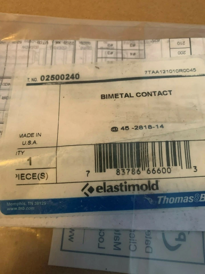 Nuevo contacto bimetálico Thomas & Betts Elastimold 02500240 Foto 2 de 2