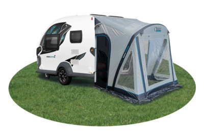 Quest Falcon Base Camp AIR aufblasbares mittelgraues Wohnwagen-Vorzelt A3519-MG