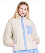 Sandy Liang X Target Gingham Pocket Sherpa Jacket Full Zip Women's Size Xs