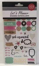 New! Planner Agenda Stickers Hearts & Stars Theme Sticker Book Of 323 pcs