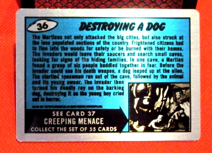 Topps Mars Attacks Occupation Metal Card #36 Destroying a Dog based off Original - Image 2 of 3