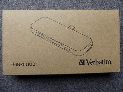 Verbatim 6-in-1 USB-C Hub Smartphone/Tablet Adapter Headphone Jack/MicroSD Card