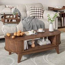 Coffee Table with Storage,Modern Coffee Tables with 2 Flip-Top Hidden Lids
