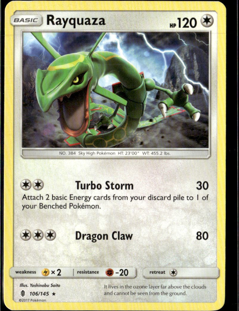 Pokemon Rayquaza 106/145 Guardians Rising Non Holo Rare 2 Card Lot