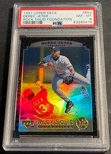 1997 DEREK JETER UPPER DECK ROCK SOLID FOUNDATION REFRACTOR #RS3 PSA 8