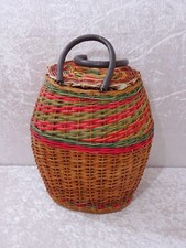 mhGDnZ - Geflecht Korb Tasche - Vintage - Handgefertigt - Landhaus-Stil