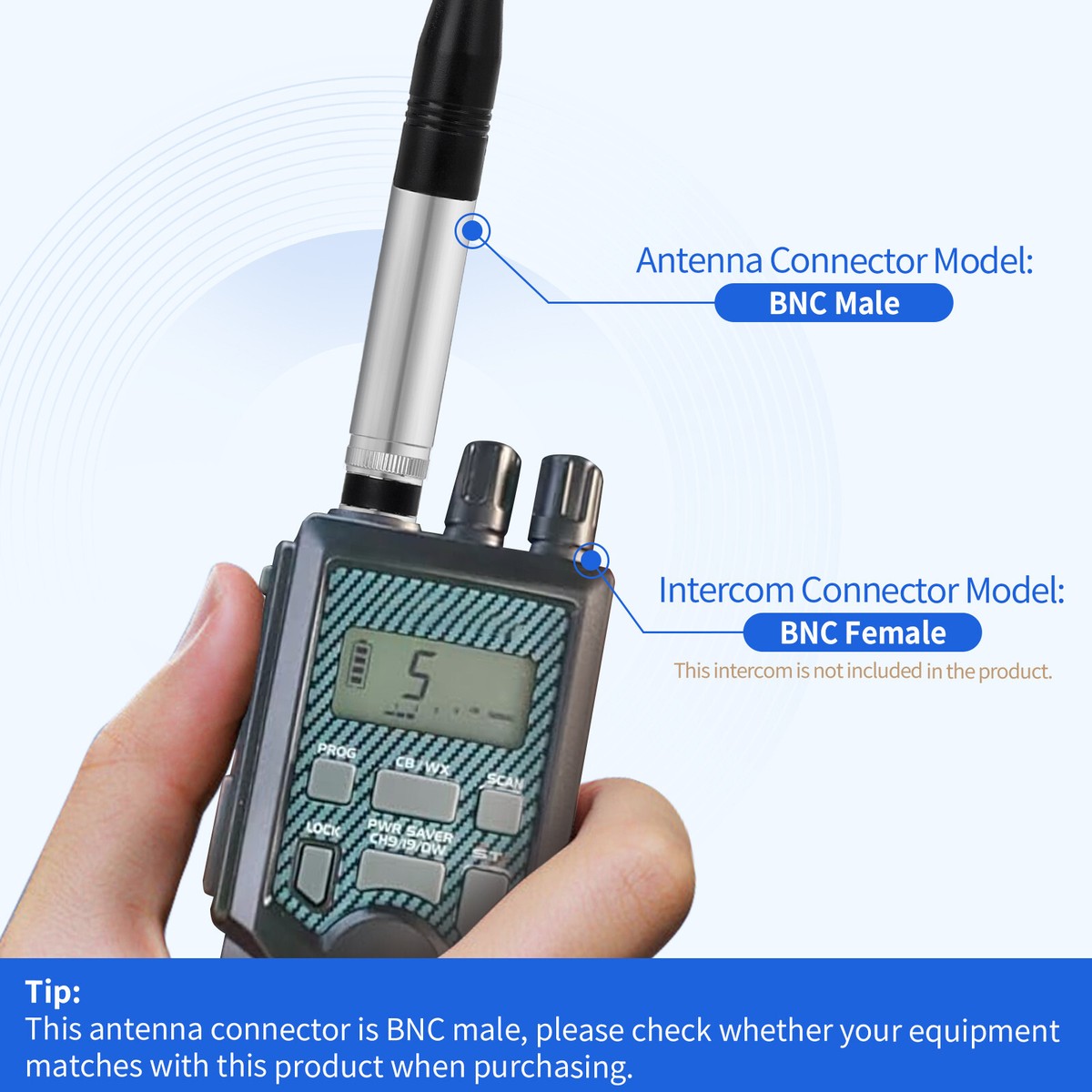 27 MHz BNC Teleskop HT Antenne 9-51 Für CB-Funk Walkie Talkie BNC