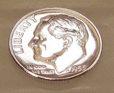 1955 Gem  Proof Dime   90% Silver  '' EYE CANDY '' Blast White Luster  #302 ~ 3